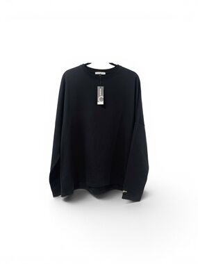 NWT Raf Simons Black Long Sleeve T-Shirt Yellow Script Logo Oversized Designer